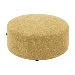 Goossens Poef Arendal in stof gemeleerd grof geweven brass