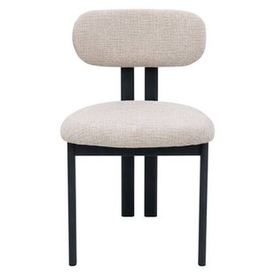 Giga Meubel - Eetkamerstoel Noor Beige|Zwart - Set van 2