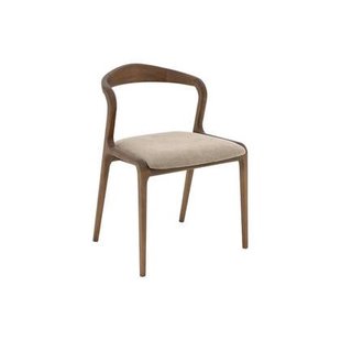 Goossens Eetkamerstoel Laura, Beuken zonder armleuning - Textiel