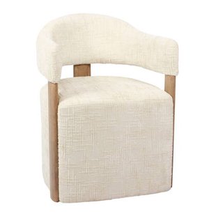 DÉJA Living - Eetkamerstoel Beige|Walnoot Stof - Niva - Set van 2