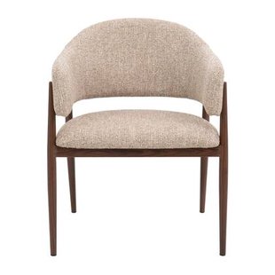 DÉJA Living - Eetkamerstoel Taupe|Walnoot - Dénia - Set van 2