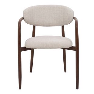 Giga Meubel - Eetkamerstoel Beige|Walnoot - Alexia - Set van 2