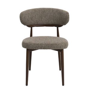 DÉJA Living - Eetkamerstoel Taupe|Walnoot - Milan - Set van 2