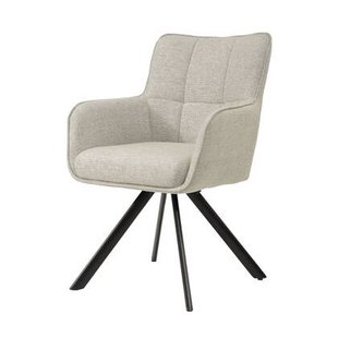 Livingfurn - Eetkamerstoel Zand|Zwart - Draaibaar - Tori - Set van 2
