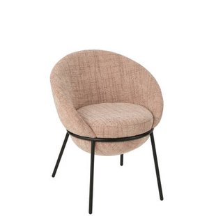 J-Line stoel - ijzer - lichtroze|zwart