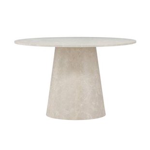 Nest living Trude Houten Eettafel Beige Marmerlook - Ø 120 cm