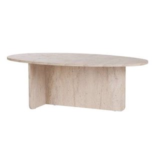 Calicosy - ANNA Tafel - B120 cm - Licht hout - Travertijneffect