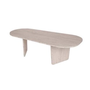 Calicosy - Amelia Tafel - B130 cm - Licht hout - Travertijneffect