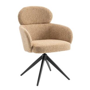 Eetkamerstoel Twin - Bruin|Geel|Oker - Textiel