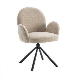 Eetkamerstoel Moon - Beige|Bruin - Textiel