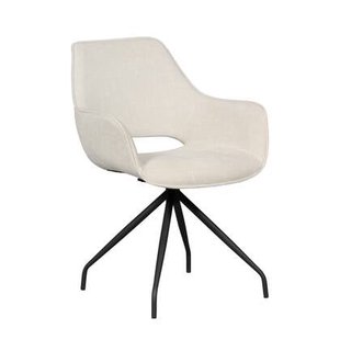 Eetkamerstoel Quito - Creme|Wit - - 60x84x62cm (BxHxD)