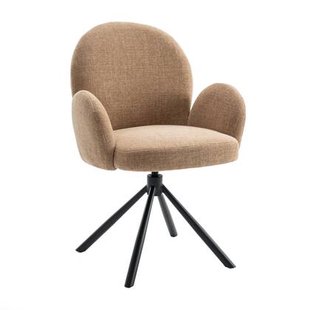 Eetkamerstoel Moon - Beige|Bruin - Textiel