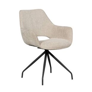 Eetkamerstoel Quito - Beige - - 60x84x62cm (BxHxD)