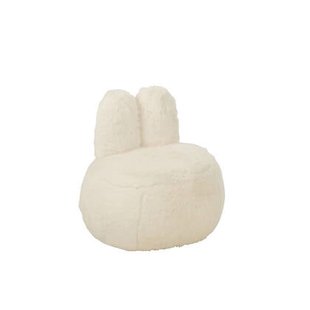 J-Line kruk Fur Bunny Ears - hout - wit