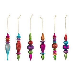 J-Line kerstbal - glas - mix - doos van 6