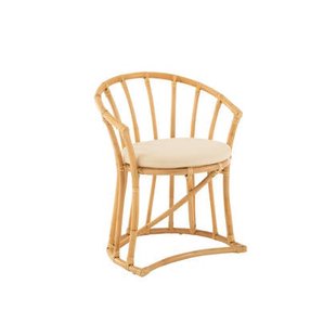 J-Line stoel + kussen - jute|textiel - naturel|wit