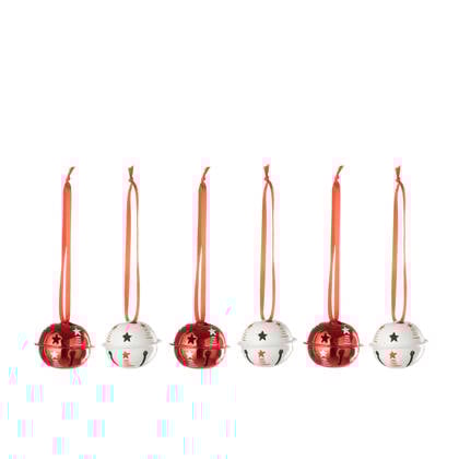 J-Line hanger Bel - kunststof - rood|wit - doos van 6