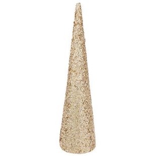 J-Line decoratie Kegel Pailletten Schuim - kunststof - goud