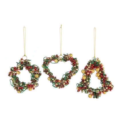 J-Line hanger Ster|Hart|Boom Bellen - kunststof - mix - 3 st