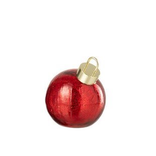 J-Line kerstbal - glas - rood - small - LED