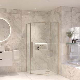 Vijfhoekige Douchecabine Sanivo Vigo 90x90x200 cm RVS Look