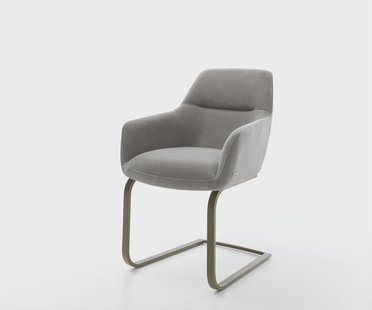 DELIFE Sledemodel Pejo-Flex zachte stof met structuur grijs sledemodel vlak afwerking met titanium pocketveer kern