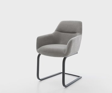 DELIFE Sledemodel Pejo-Flex zachte stof met structuur grijs sledemodel vlak zwart pocketveer kern