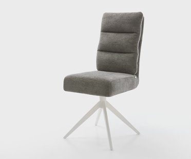 DELIFE Draaistoel Pela-Flex bouclé zacht mud kruisframe breed wit 360° draaibaar rocker-functie pocketveer kern