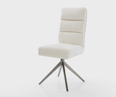 DELIFE Draaistoel Pela-Flex bouclé zacht beige kruisframe breed grafiet 360° draaibaar rocker-functie pocketveer kern