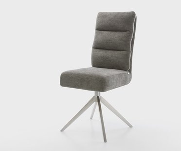 DELIFE Draaistoel Pela-Flex bouclé zacht mud kruisframe breed roestvrij staal 360° draaibaar rocker-functie pocketveer kern