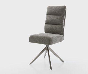 DELIFE Draaistoel Pela-Flex bouclé zacht mud kruisframe breed grafiet 360° draaibaar rocker-functie pocketveer kern