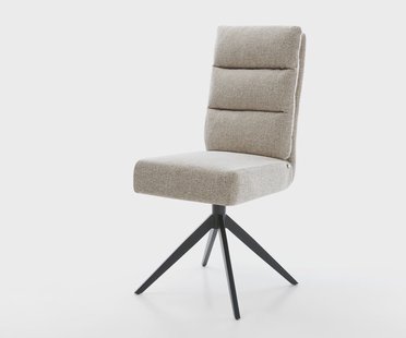 DELIFE Draaistoel Pela-Flex geweven stof beige kruisframe breed zwart 360° draaibaar rocker-functie pocketveer kern