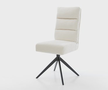 DELIFE Draaistoel Pela-Flex bouclé zacht beige kruisframe breed zwart 360° draaibaar rocker-functie pocketveer kern