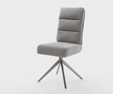 DELIFE Draaistoel Pela-Flex zachte stof met structuur grijs kruisframe breed grafiet 360° draaibaar rocker-functie pocketveer kern