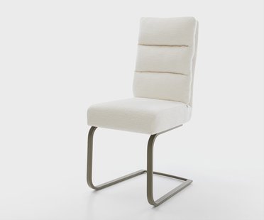 DELIFE Sledemodel Pela-Flex bouclé zacht beige sledemodel vlak afwerking met titanium pocketveer kern