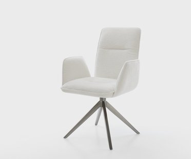 DELIFE Draaistoel Vinja-Flex bouclé zacht beige kruisframe breed grafiet 360° draaibaar rocker-functie