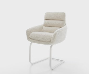 DELIFE Sledemodel Abelia-Flex met armleuning teddy beige sledemodel vlak wit