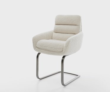 DELIFE Sledemodel Abelia-Flex met armleuning teddy beige sledemodel vlak grafiet