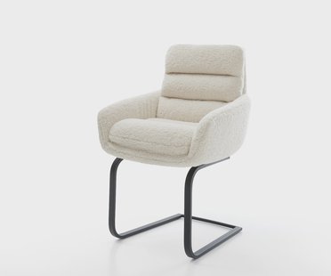 DELIFE Sledemodel Abelia-Flex met armleuning teddy beige sledemodel vlak zwart