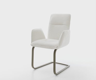 DELIFE Sledemodel Vinja-Flex bouclé zacht beige sledemodel vlak afwerking met titanium