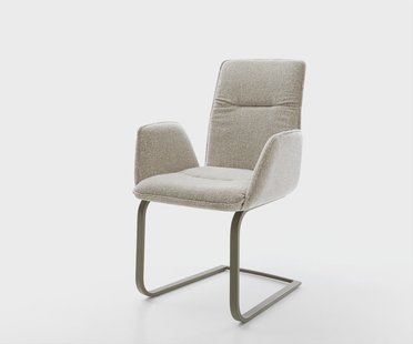 DELIFE Sledemodel Vinja-Flex geweven stof beige sledemodel vlak afwerking met titanium