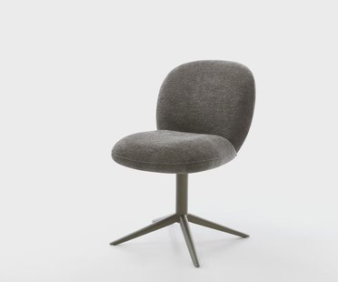 DELIFE Draaistoel Nube-Flex bouclé zacht mud kruispoot afwerking met titanium 360° draaibaar rocker-functie pocketveer kern