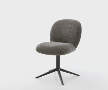 DELIFE Draaistoel Nube-Flex bouclé zacht mud kruispoot zwart 360° draaibaar rocker-functie pocketveer kern