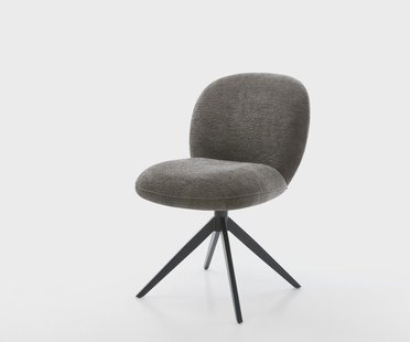 DELIFE Draaistoel Nube-Flex bouclé zacht mud kruisframe breed zwart 360° draaibaar rocker-functie pocketveer kern