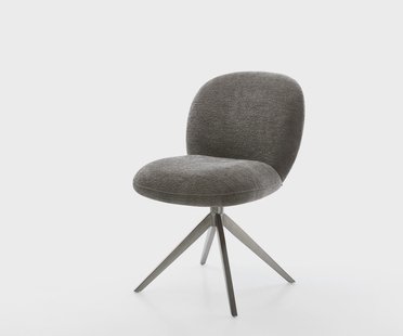 DELIFE Draaistoel Nube-Flex bouclé zacht mud kruisframe breed grafiet 360° draaibaar rocker-functie pocketveer kern