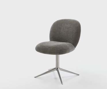 DELIFE Draaistoel Nube-Flex bouclé zacht mud kruispoot roestvrij staal 360° draaibaar rocker-functie pocketveer kern