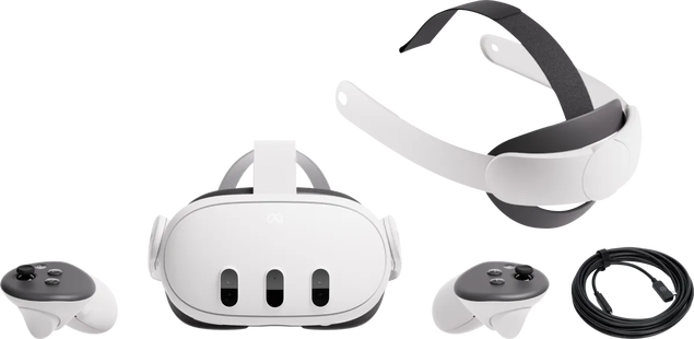 Meta Quest 3 512GB + BlueBuilt PC Link Cable + Elite Strap
