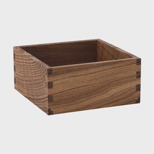 Scandi Living Carve opbergdoos 15 cm Donker gebeitst eikenhout