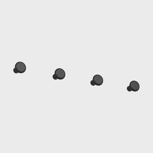 Essem Design Classic haak klein 4-pack Zwart