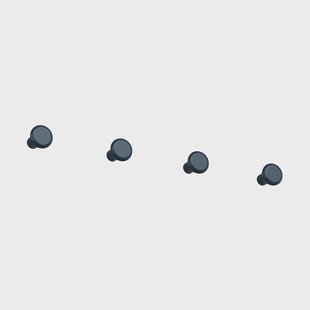 Essem Design Classic haak klein 4-pack Middernachtblauw